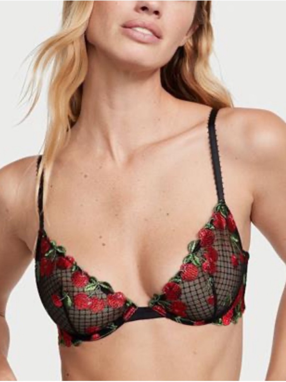 VS Very Sexy Embroidered Low Cut Demi Bra, 36DDD Unlined